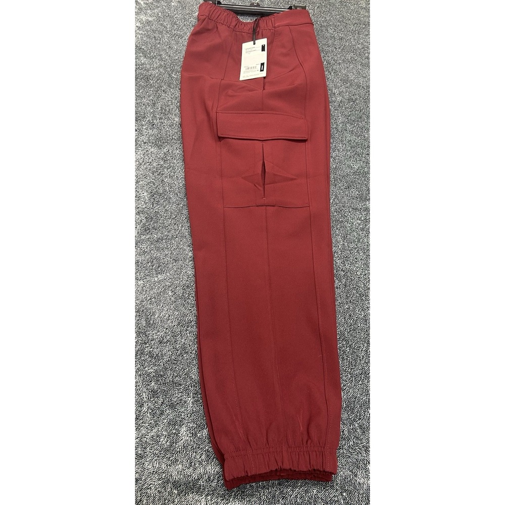 Calia Women's Deep Merlot Medium High Rise Cargo Joggers (R2)